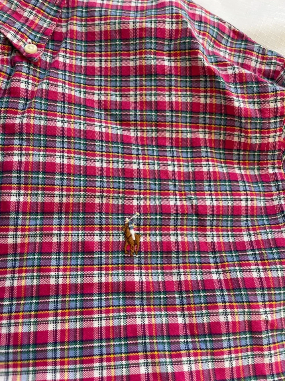 Polo by Ralph Lauren Pink and Blue Plaid Button-Down Shirt